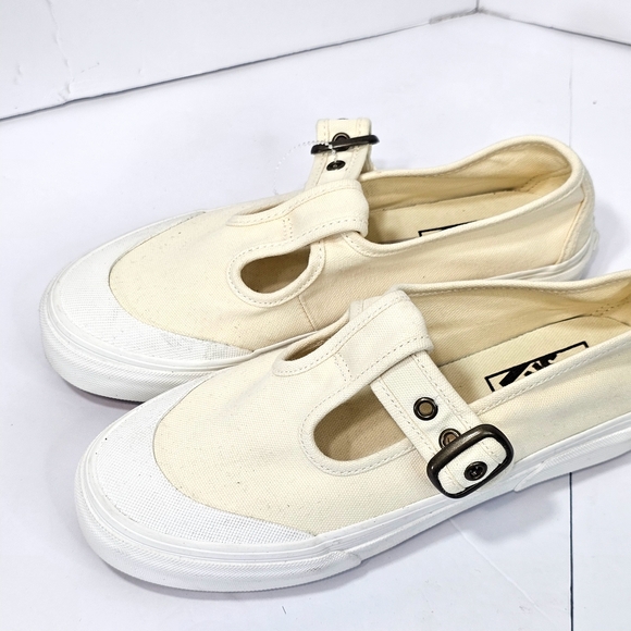 Vans Off-White Canvas Buckle Sneakers - Picture 11 of 12